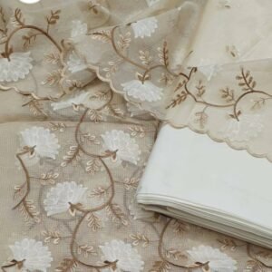kota cotton embroidery work unstitched suit (top + dupatta + bottom)