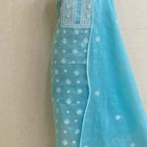 kota cotton embroidery work unstitched suit (top + dupatta + bottom)