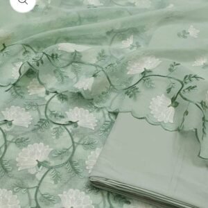 kota cotton embroidery work unstitched suit (top + dupatta + bottom)