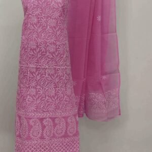 kota cotton embroidery work unstitched suit (top + dupatta + bottom)