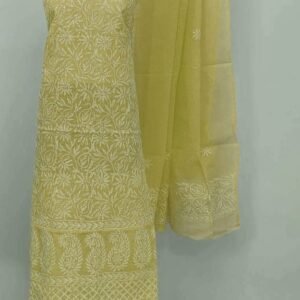kota cotton embroidery work unstitched suit (top + dupatta + bottom)