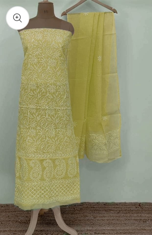 kota cotton embroidery work unstitched suit (top + dupatta + bottom)