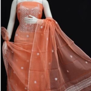 kota cotton embroidery work unstitched suit (top + dupatta + bottom)