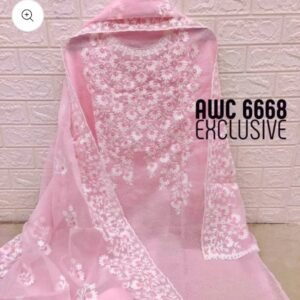 kota cotton embroidery work unstitched suit (top + dupatta + bottom)