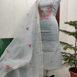 Pure kota cotton gotta patti work dress material (top+duptta)