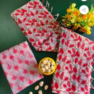 soft kota cotton printed 6 met saree with blouse