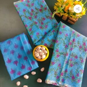 soft kota cotton printed 6 met saree with blouse