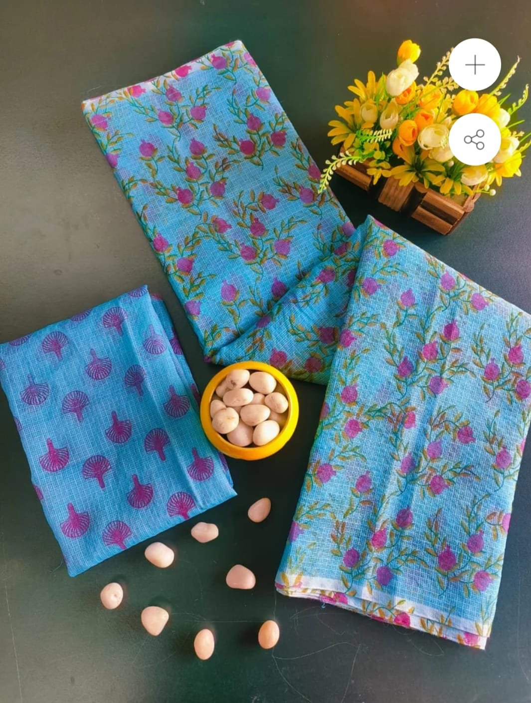 soft kota cotton printed 6 met saree with blouse