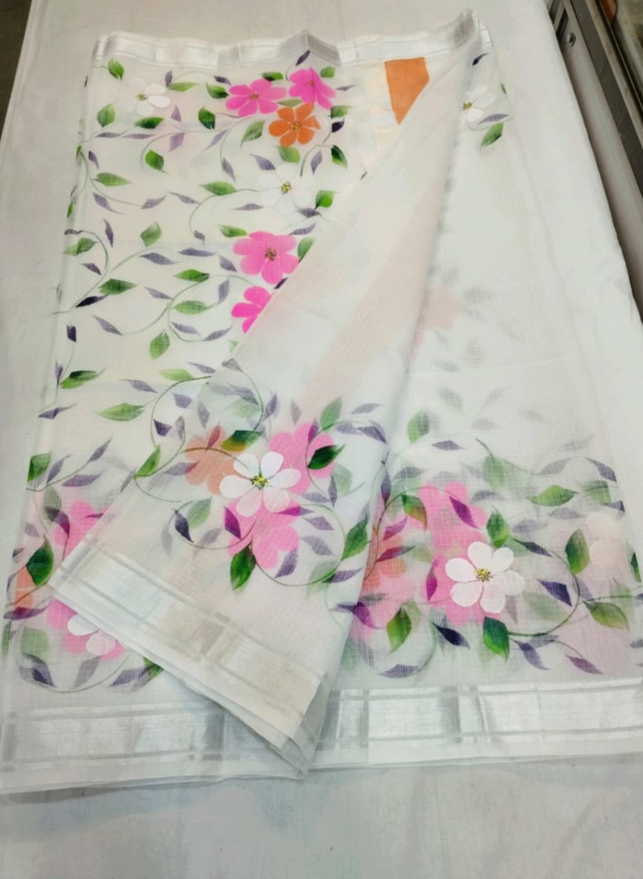 soft kota cotton printed 6 met saree with blouse