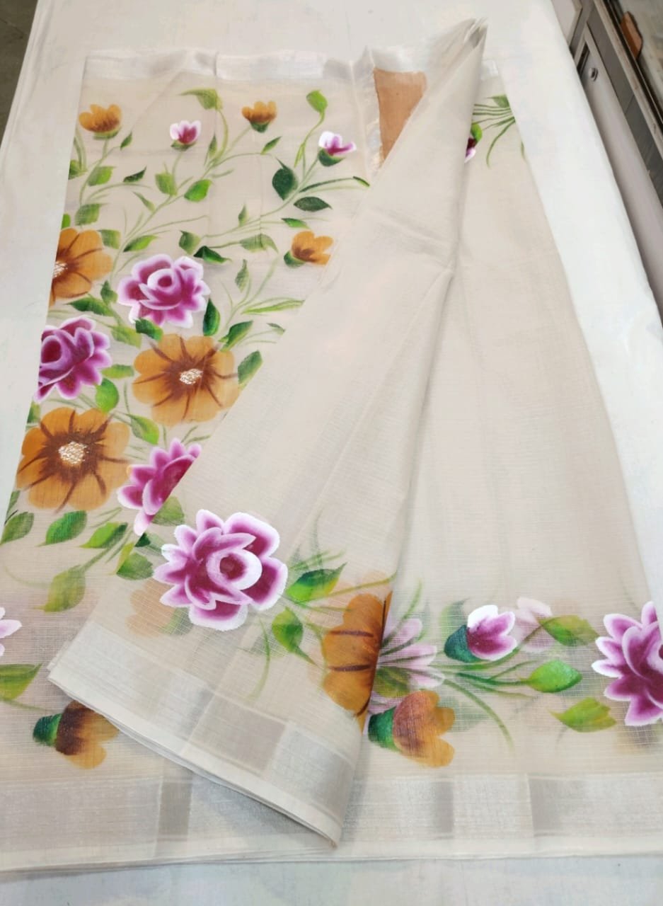 soft kota cotton printed 6 met saree with blouse