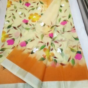 soft kota cotton printed 6 met saree with blouse