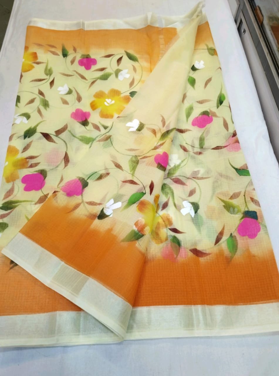 soft kota cotton printed 6 met saree with blouse