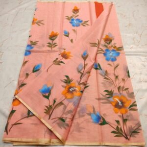 soft kota cotton printed 6 met saree with blouse