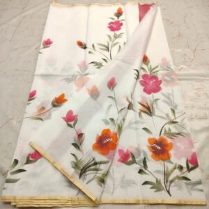 soft kota cotton printed 6 met saree with blouse