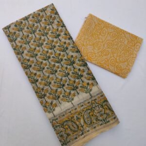 soft kota cotton printed 6 met saree with blouse
