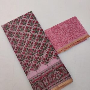 soft kota cotton printed 6 met saree with blouse