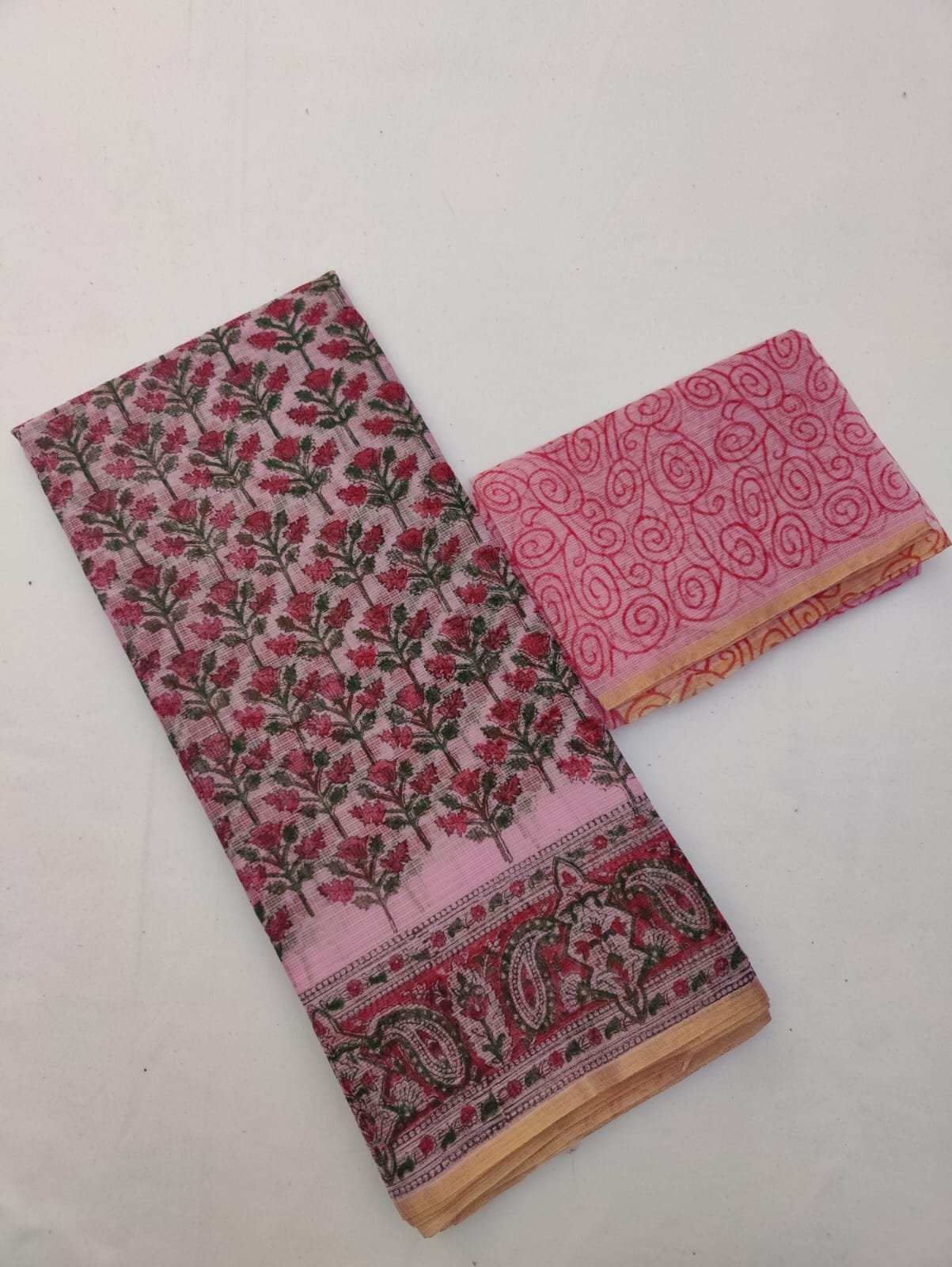 soft kota cotton printed 6 met saree with blouse
