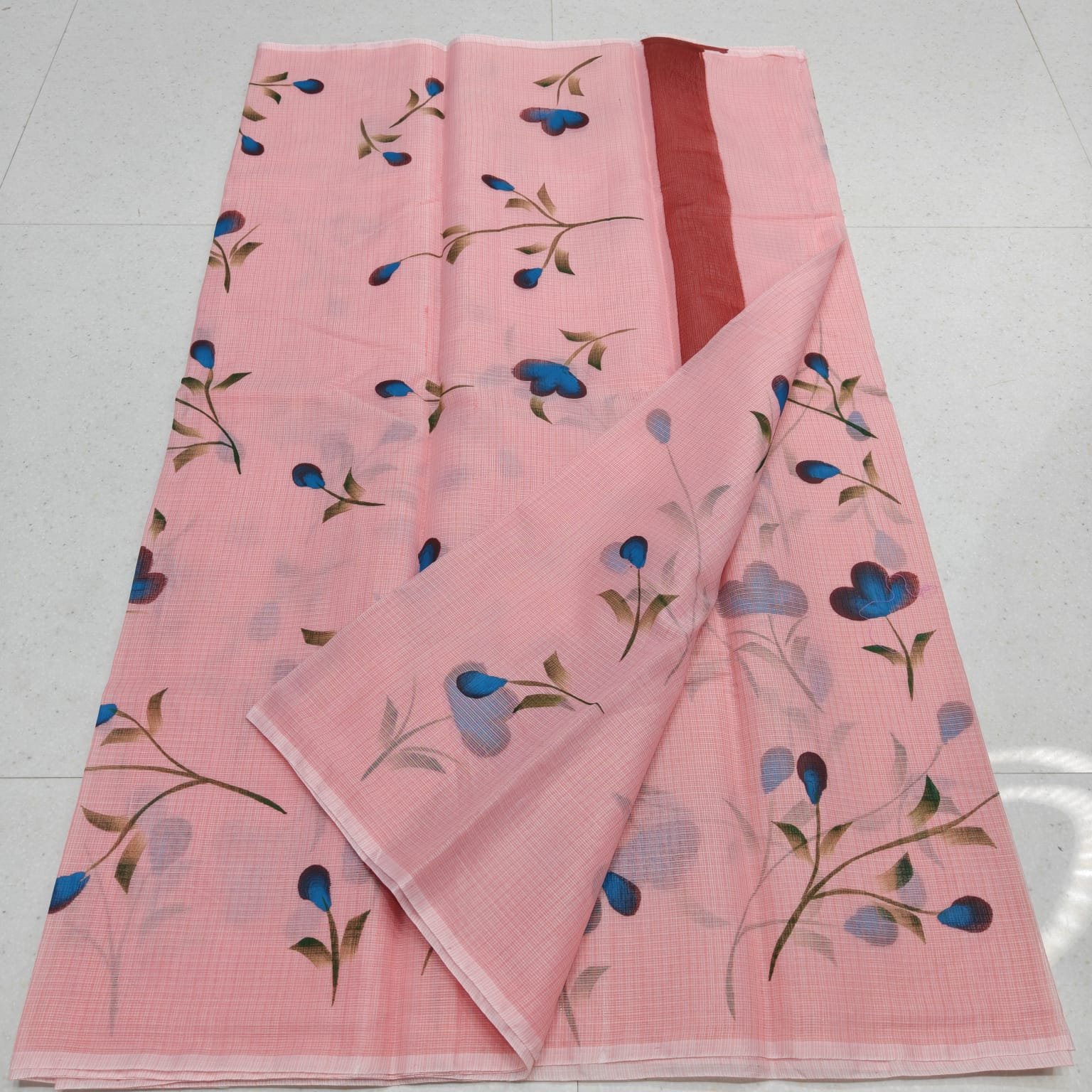 soft kota cotton printed 6 met saree with blouse