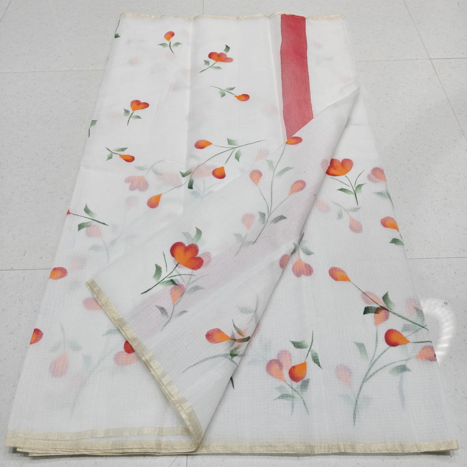 soft kota cotton printed 6 met saree with blouse