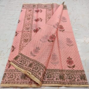 soft kota cotton printed 6 met saree with blouse