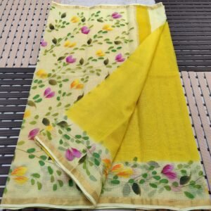soft kota cotton printed 6 met saree with blouse