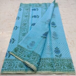 soft kota cotton printed 6 met saree with blouse