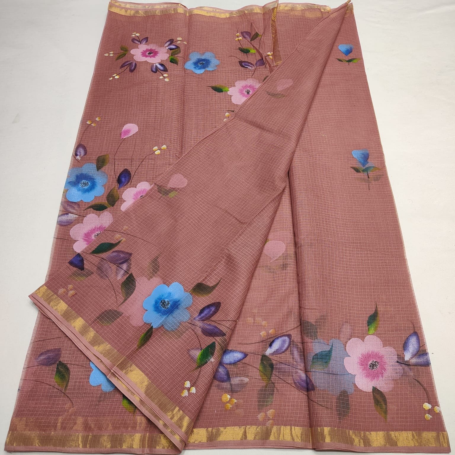 soft kota cotton printed 6 met saree with blouse