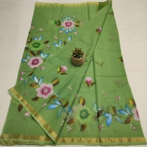 soft kota cotton printed 6 met saree with blouse