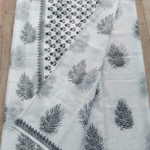 soft kota cotton printed 6 met saree with blouse