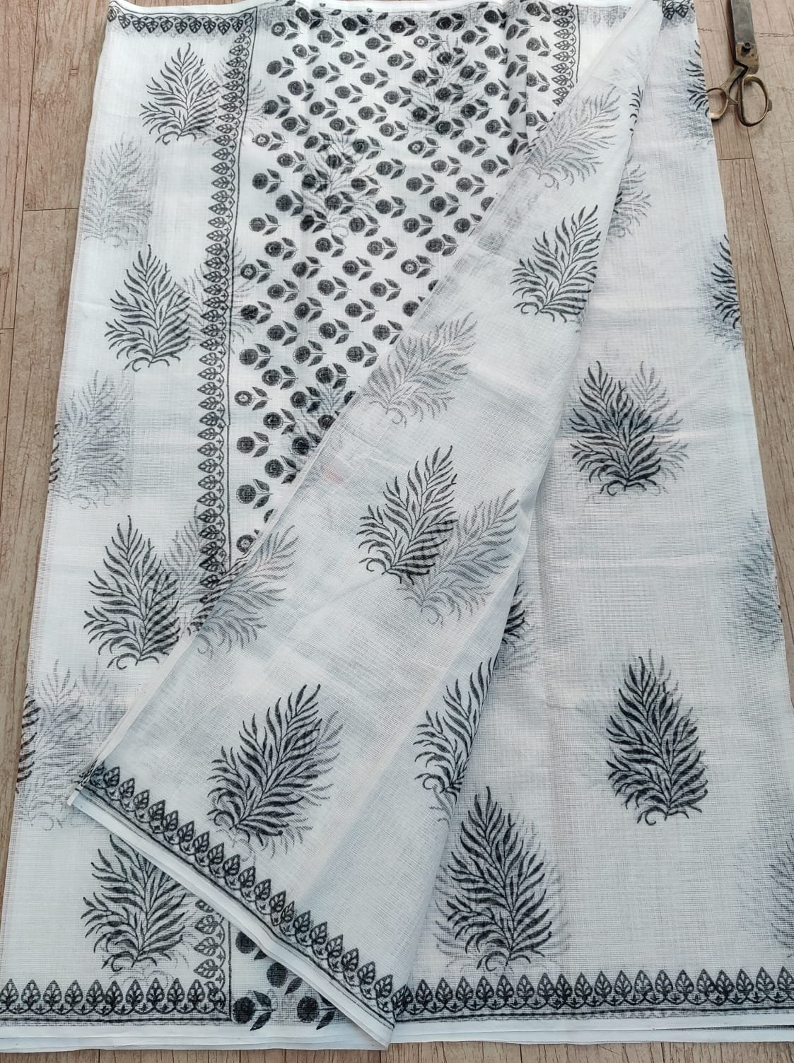 soft kota cotton printed 6 met saree with blouse