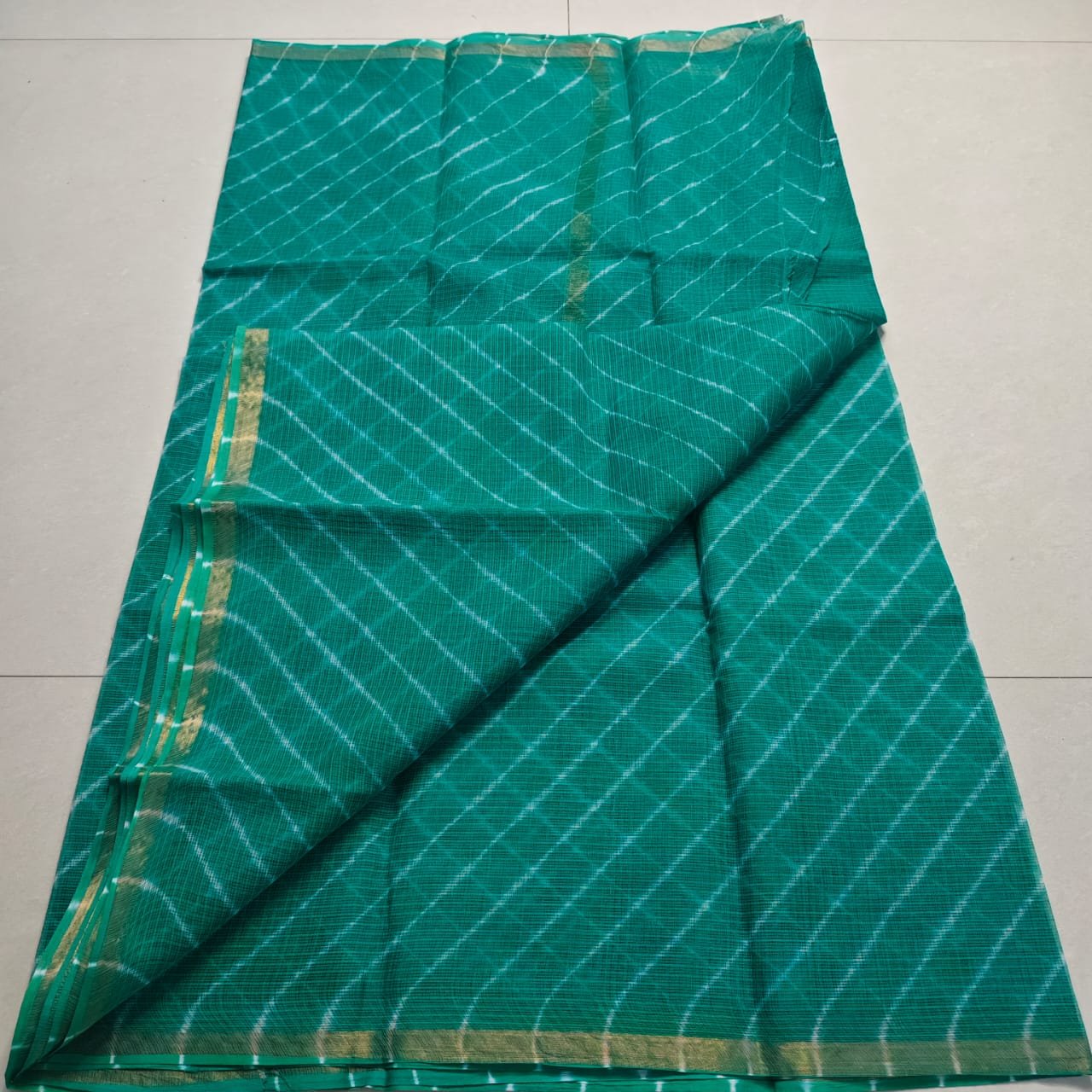 soft kota cotton printed saree with blouse