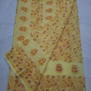 soft kota cotton printed saree with blouse