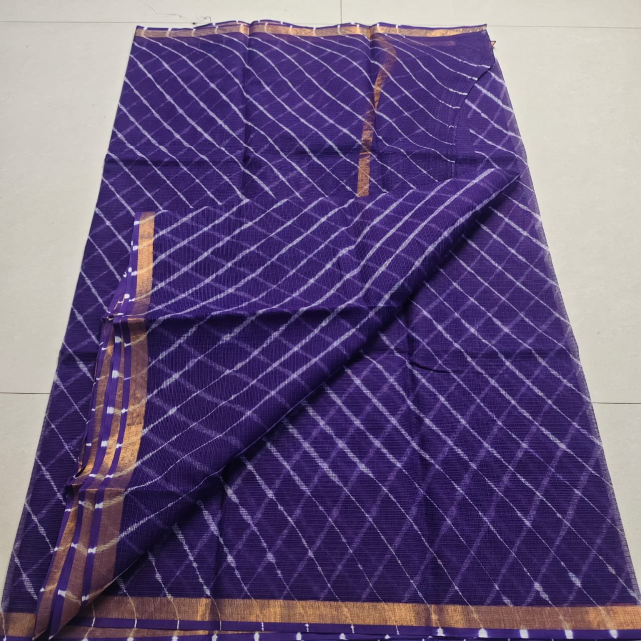 soft kota cotton printed saree with blouse