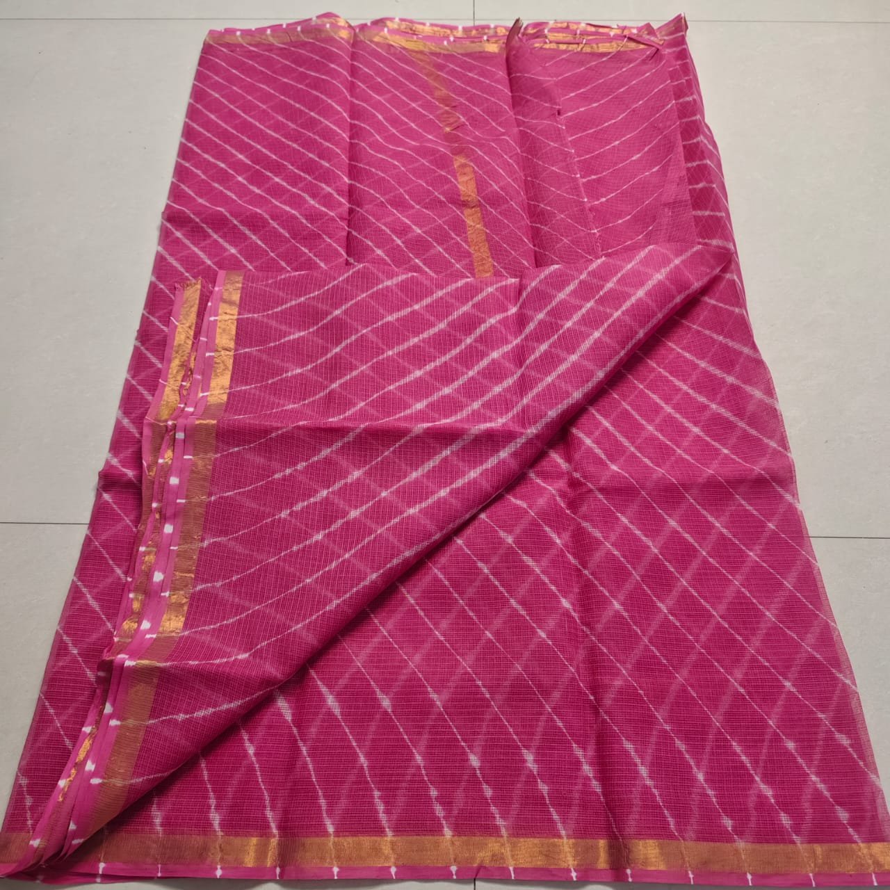 soft kota cotton printed saree with blouse