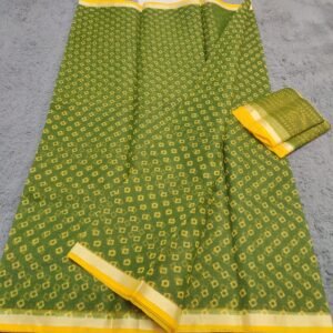soft kota cotton printed saree with blouse