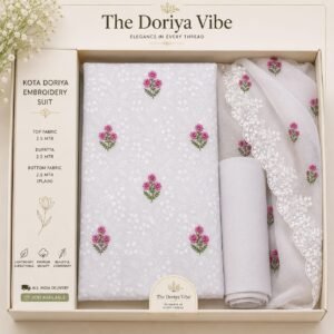 soft cotton kota cut work duptta dress metrial (top+duptta)