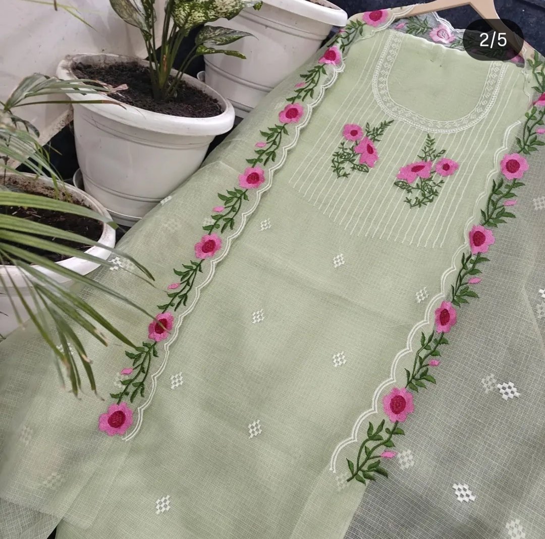 soft cotton kota doriya dress matrial suit (top+duptta)