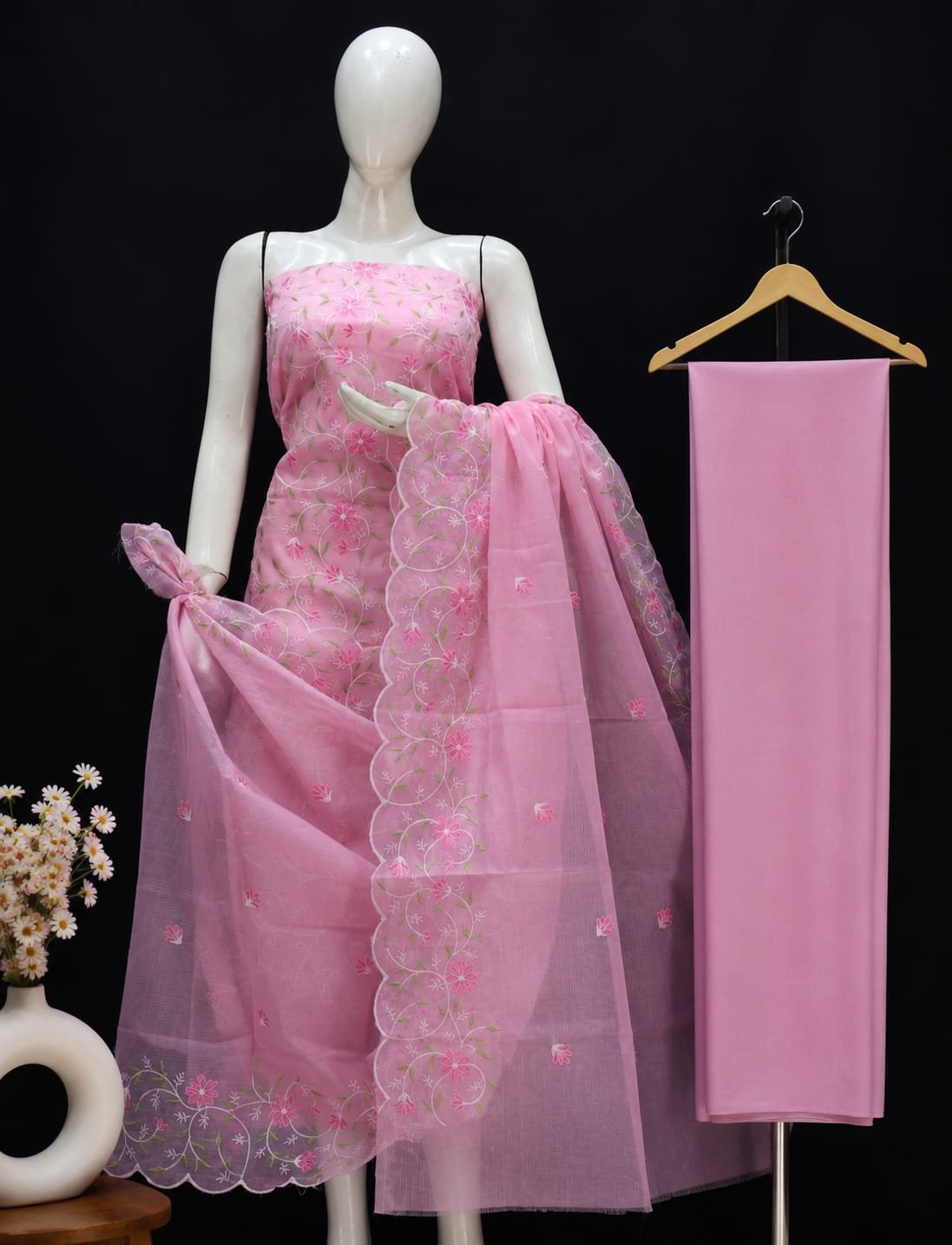 pure kota cotton unstiched suit (Top+Duptta+Bottom)