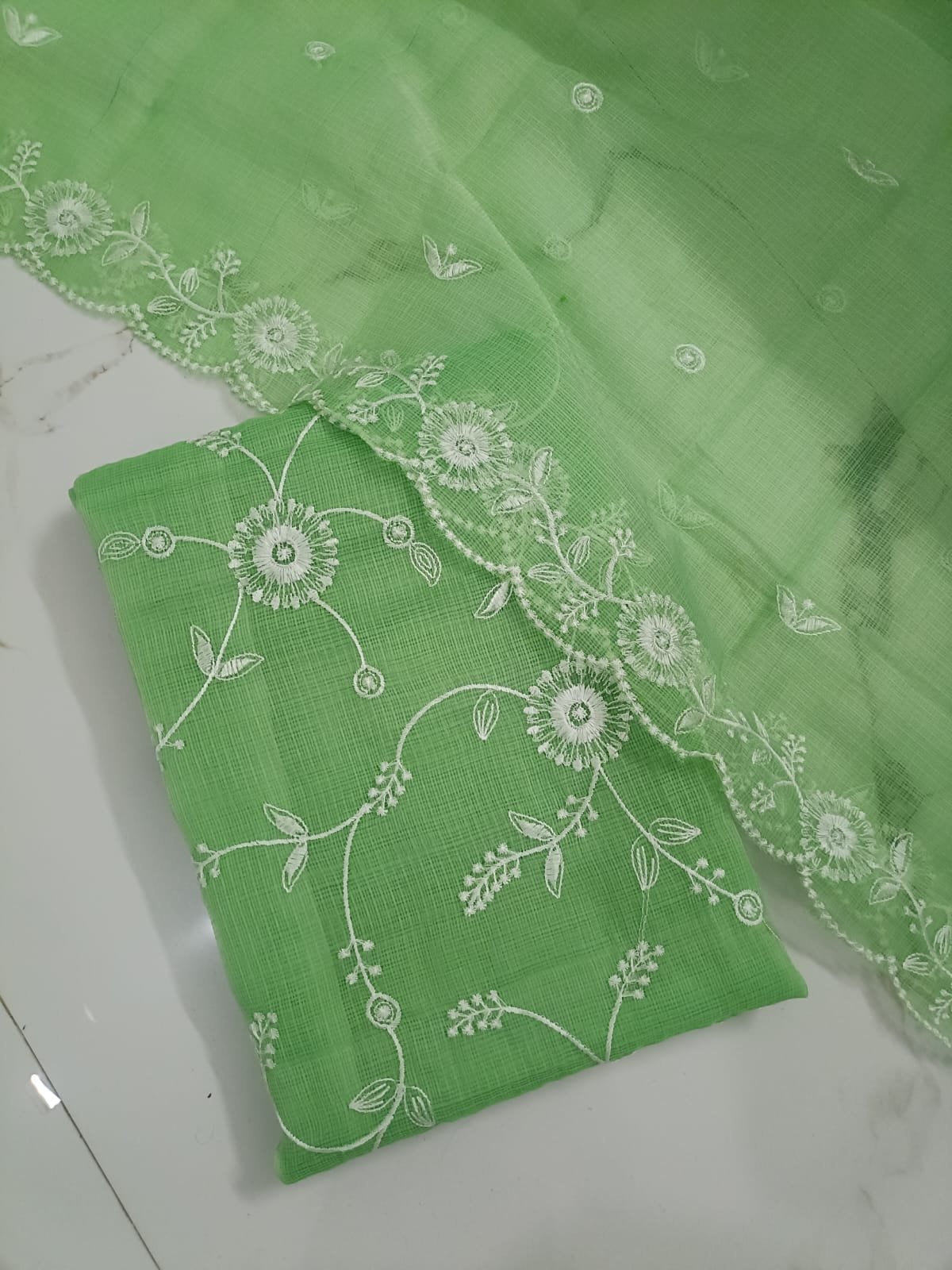 premium quality kota cotton unstiched dress matrial (Top+Duptta)