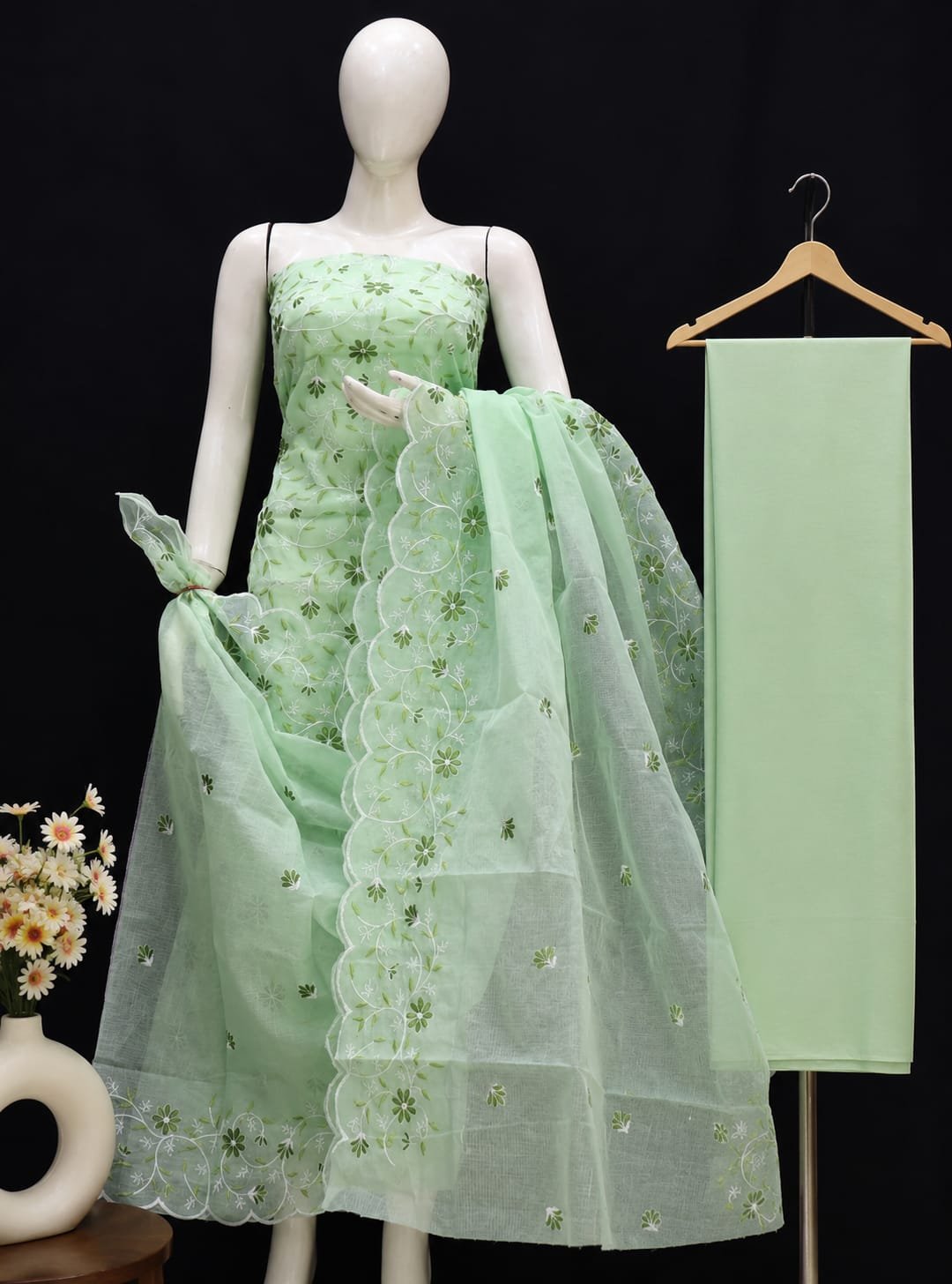 pure kota cotton unstiched suit (Top+Duptta+Bottom)