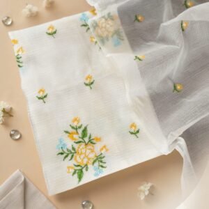 Kota doriya cotton embroidery work suit (Top+Duptta)