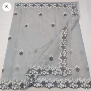 Soft cotton kota doriya embroidery work saree