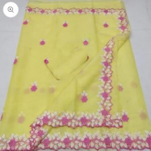 Soft cotton kota doriya embroidery work saree