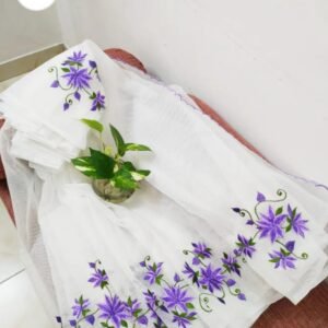 Soft cotton kota doriya embroidery work saree