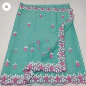 Soft cotton kota doriya embroidery work saree