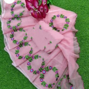 Soft cotton kota doriya embroidery work saree price - 1150-1350