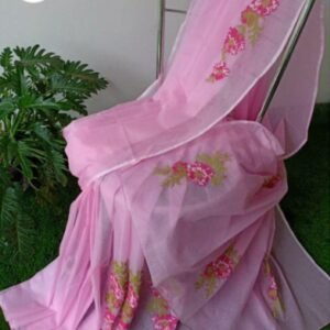 Soft cotton kota doriya embroidery work saree price - 1150-1350