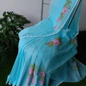 Soft cotton kota doriya embroidery work saree price - 1150-1350