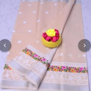 Soft cotton kota doriya embroidery work saree