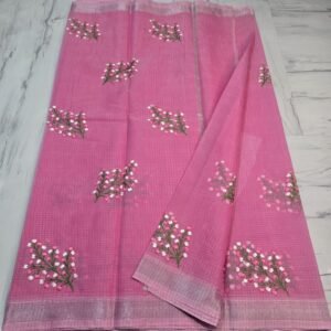 Soft cotton kota doriya embroidery work saree price - 1150-1350